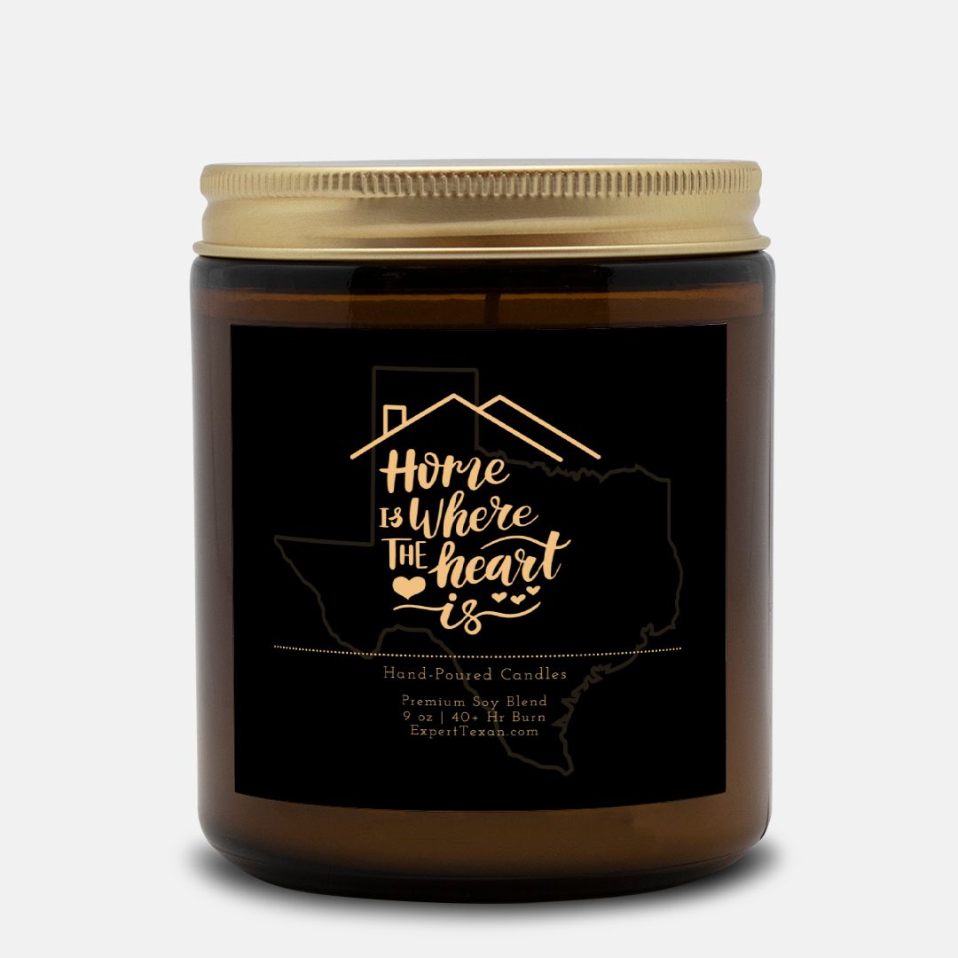 Home Is Where The Heart Is Candle Amber Jar (9oz Hand-Poured)