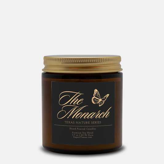 The Monarch Butterfly Candle Amber Jar (3.7oz Hand-Poured)