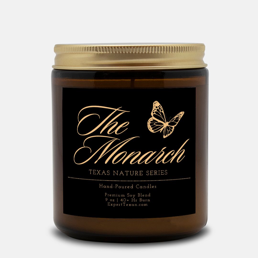 The Monarch Butterfly Candle Amber Jar 9oz