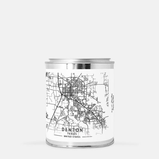 Denton City Map Paint Can Candle (16 oz)