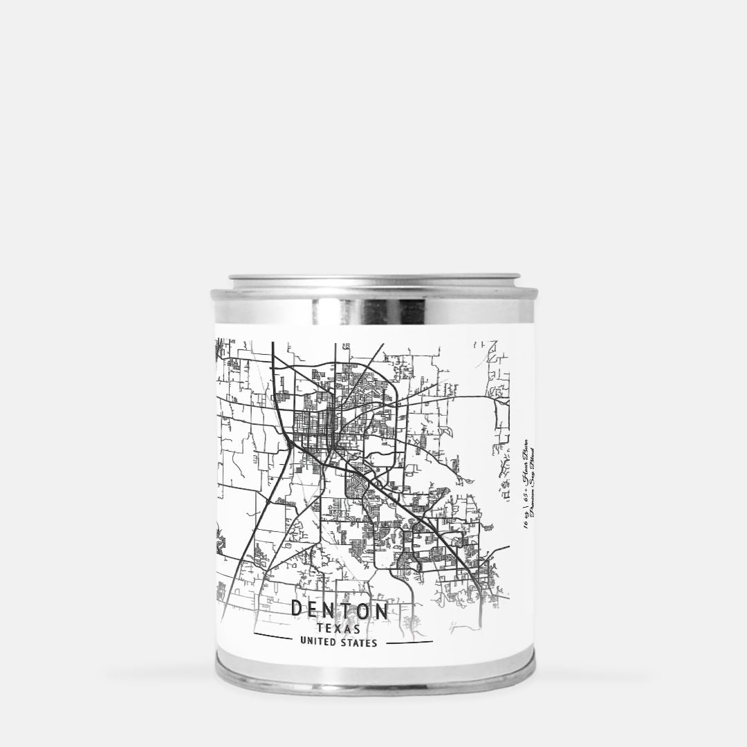 Denton City Map Paint Can Candle (16 oz)