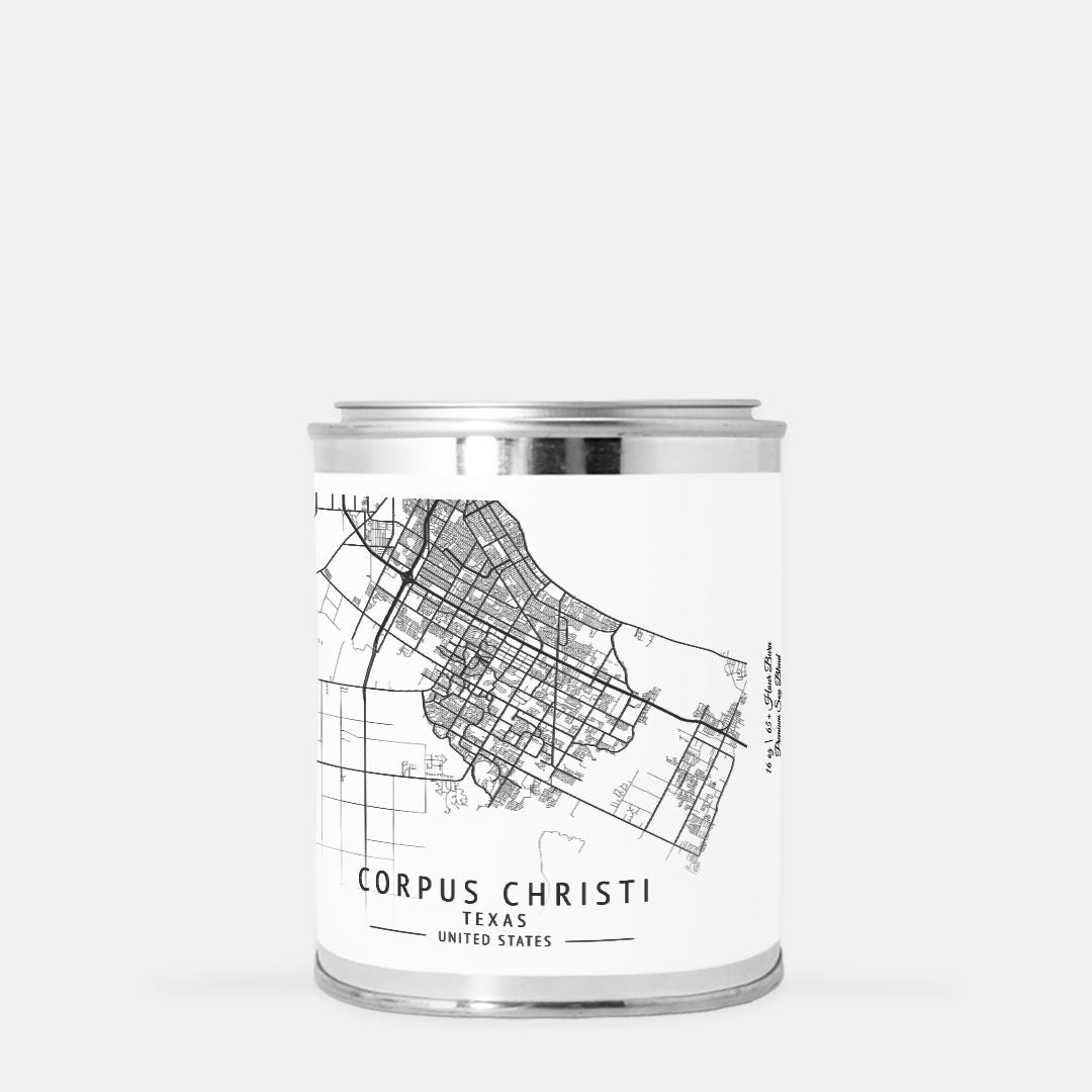 Corpus Christi City Map Paint Can Candle (16 oz)