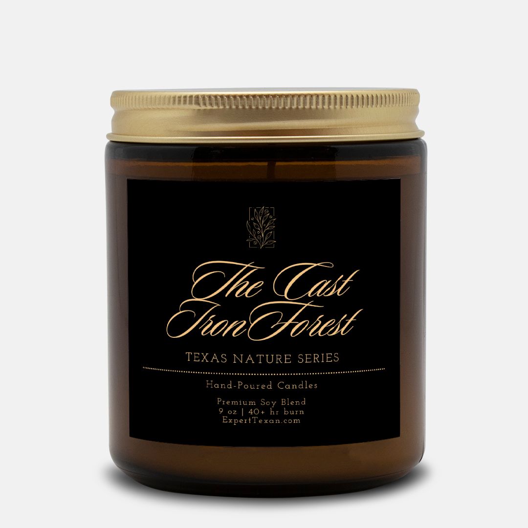 The Cast Iron Forest Candle Amber Jar 9oz