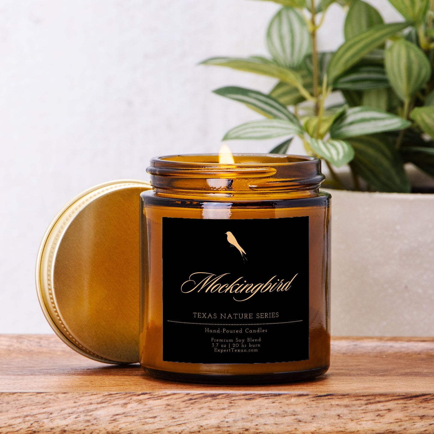 Mockingbird Candle Amber Jar (3.7oz Hand-Poured)