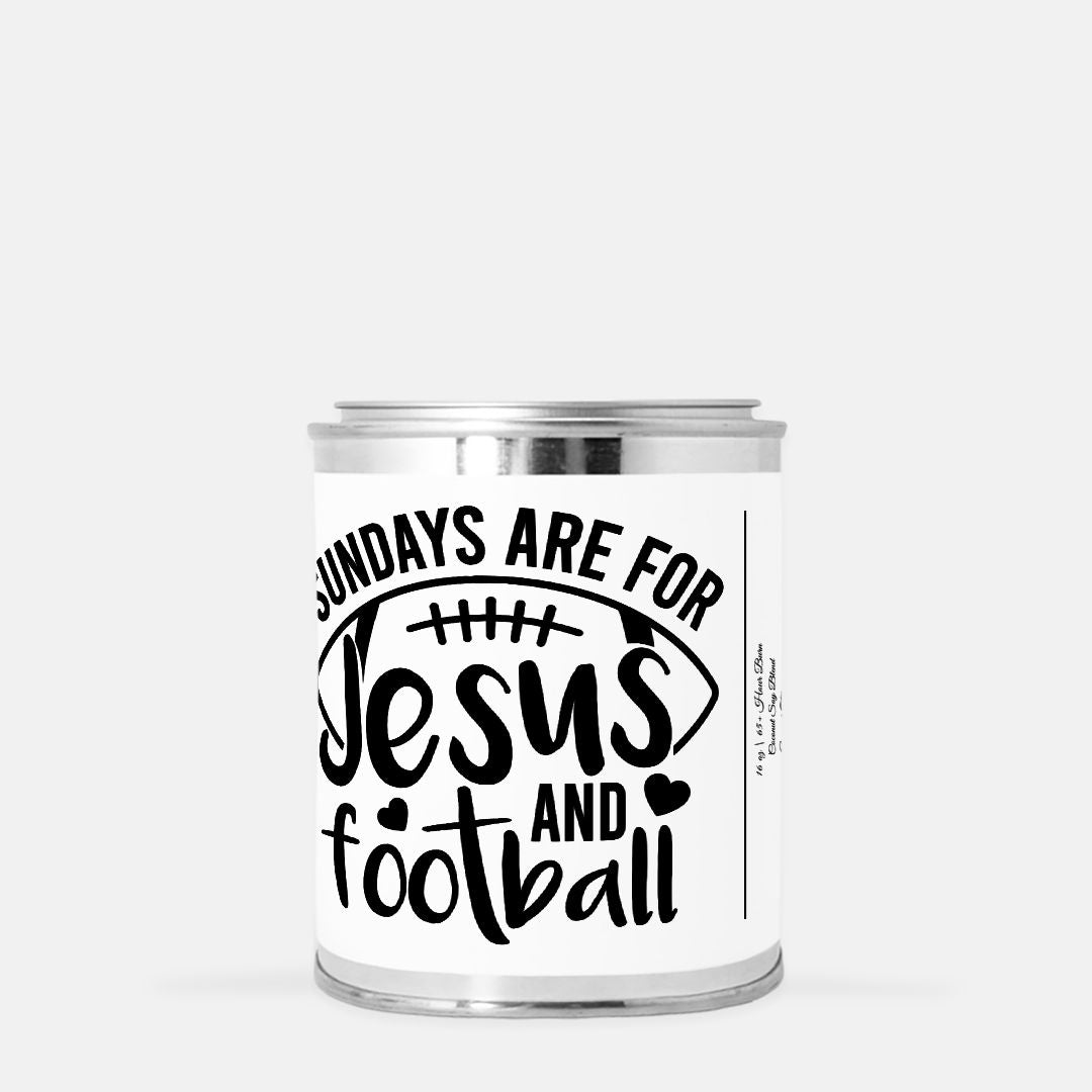 Jesus & Football Paint Can Candle (16 oz)