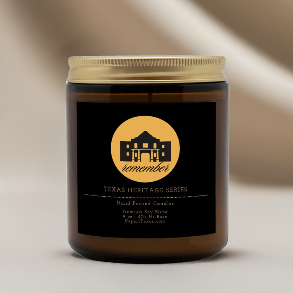 Remember The Alamo Texas Candle Amber Jar (9oz Hand-Poured)