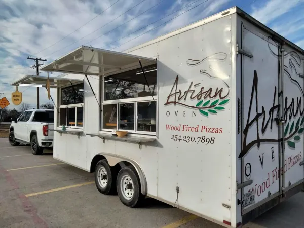 One of Waco's food trucks called Artisan Oven Pizza