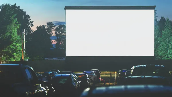 A drive in theater screen