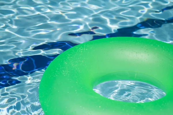 green inflatable floatie