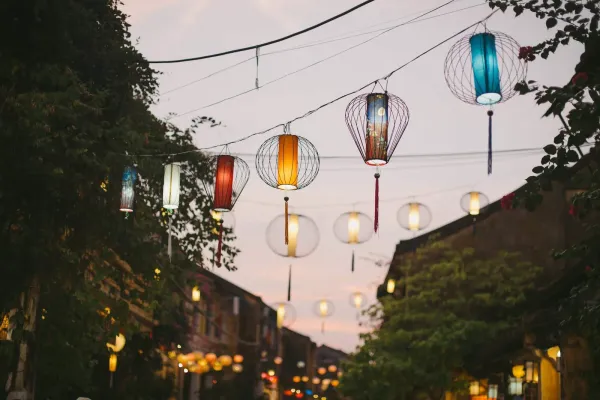 photo of candle lantern street lamps